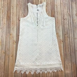 LOVERS + FRIENDS Escape Front Tassel Lace Up Dress